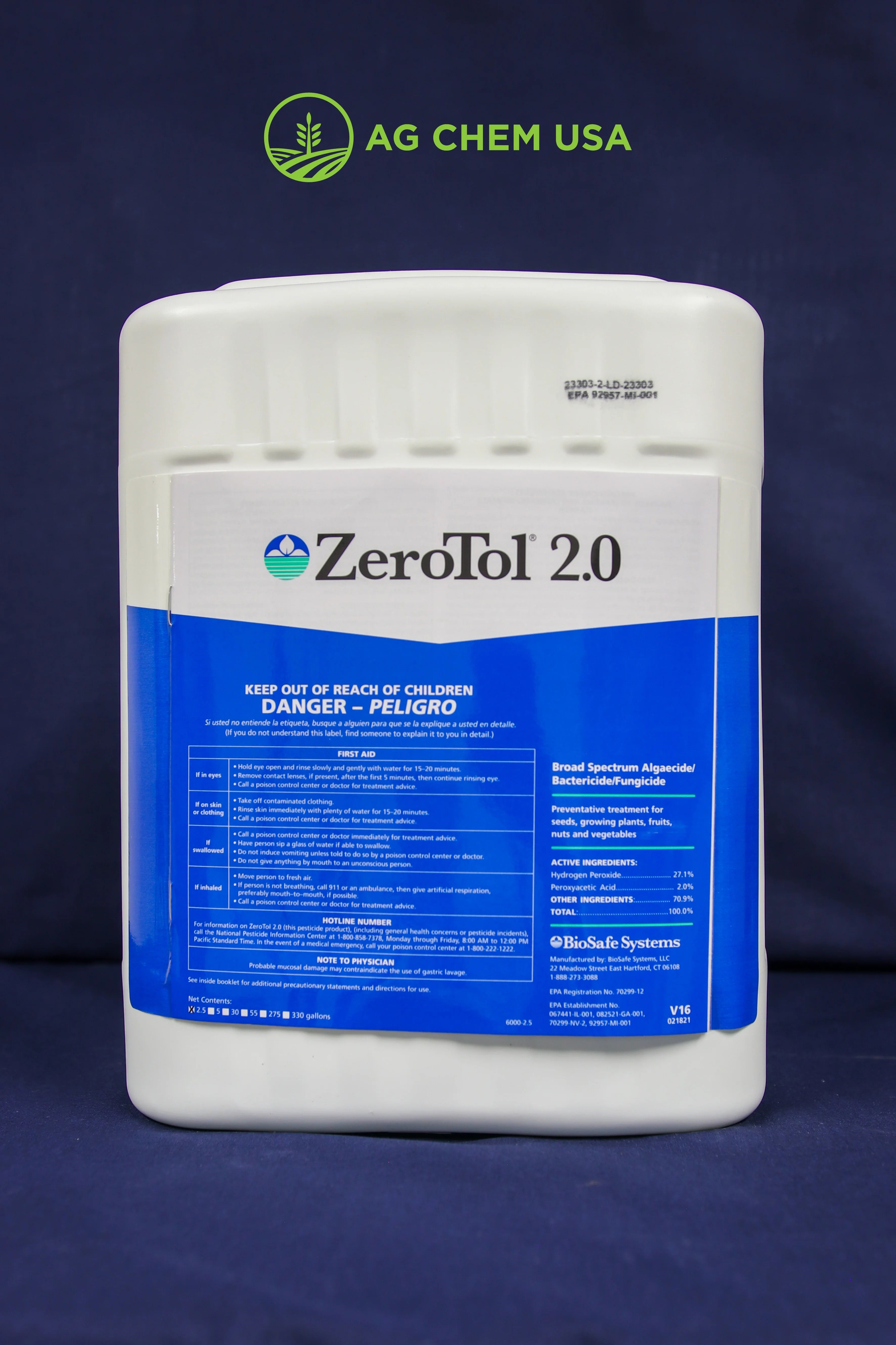 zero2o ZeroTol 2.0 Broad-Spectrum Bactericide and Fungicide – Ag Chem USA